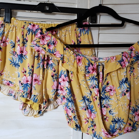 Cotton Candy Pants - Yellow 2 piece short set